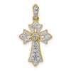 Diamond Fleur de Lis Cross Pendants