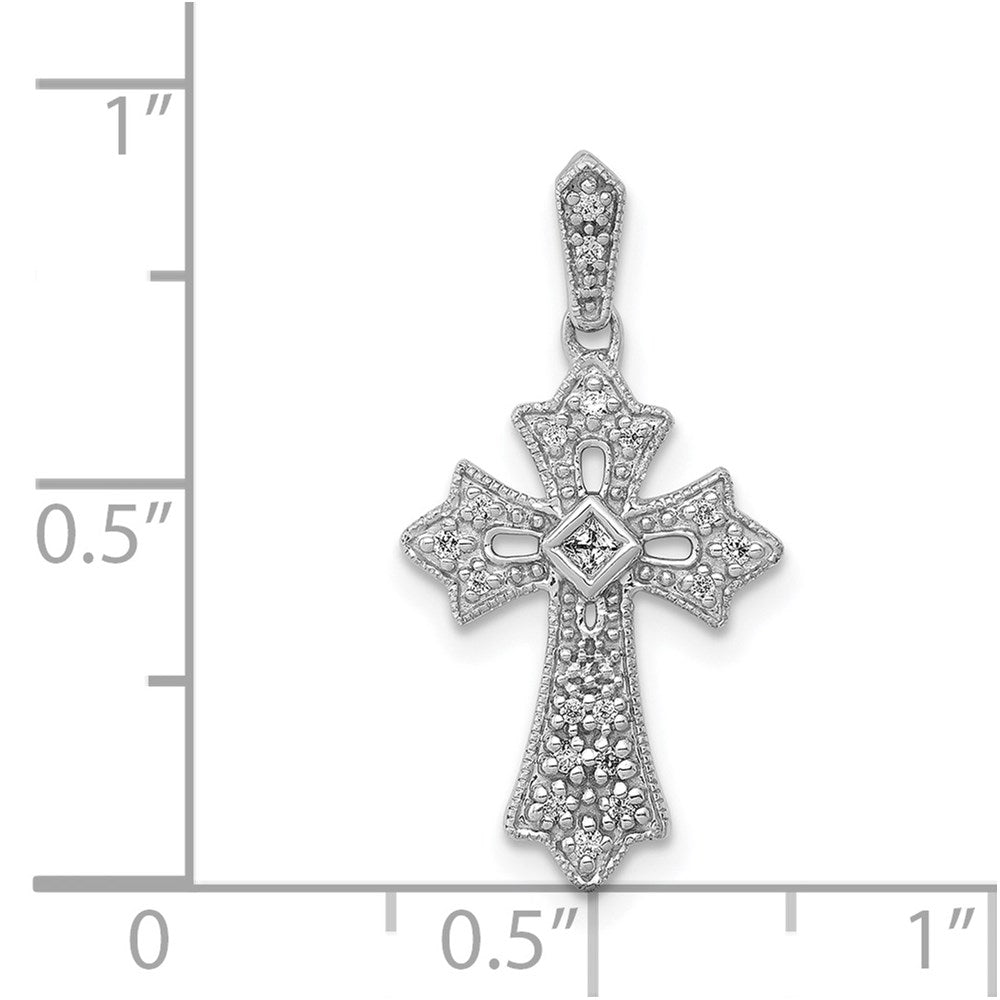 Diamond Fleur de Lis Cross Pendants