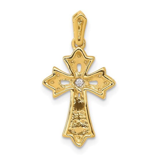 Diamond Fleur de Lis Cross Pendants
