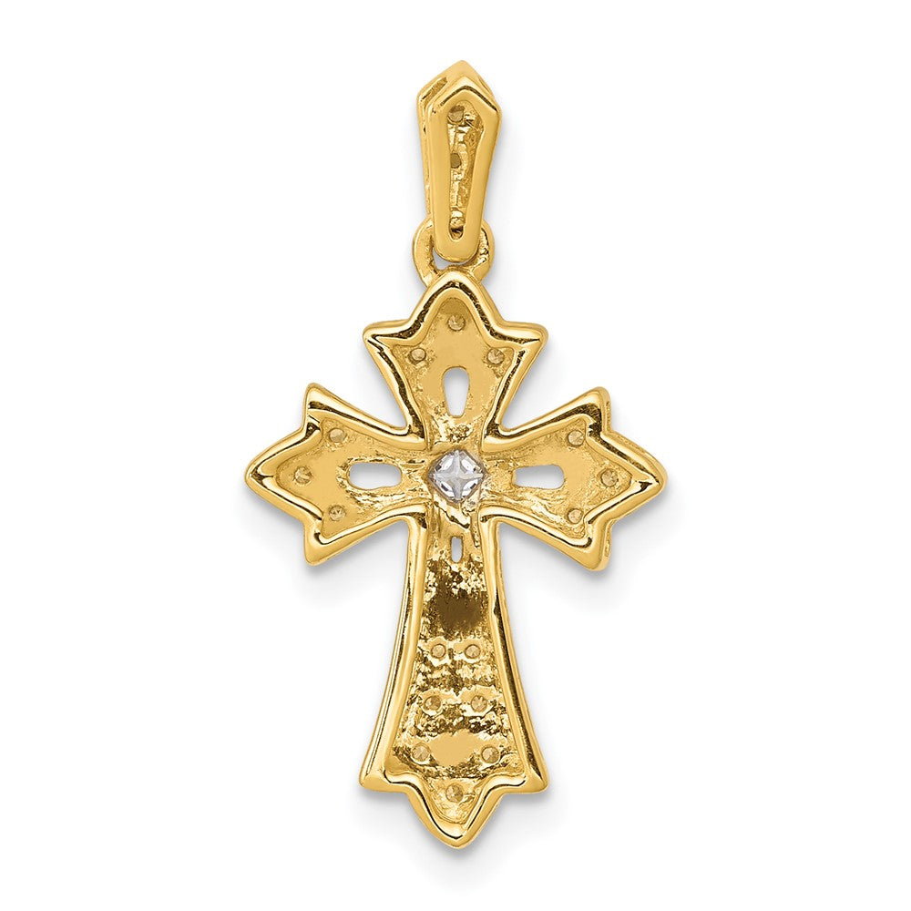 Diamond Fleur de Lis Cross Pendants