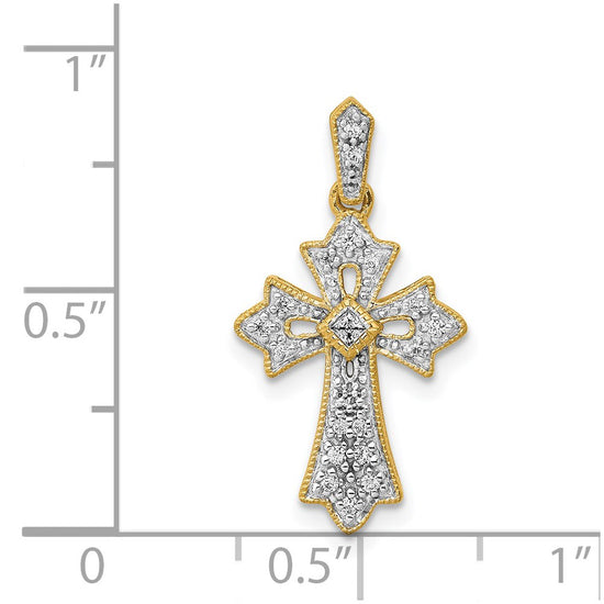Diamond Fleur de Lis Cross Pendants