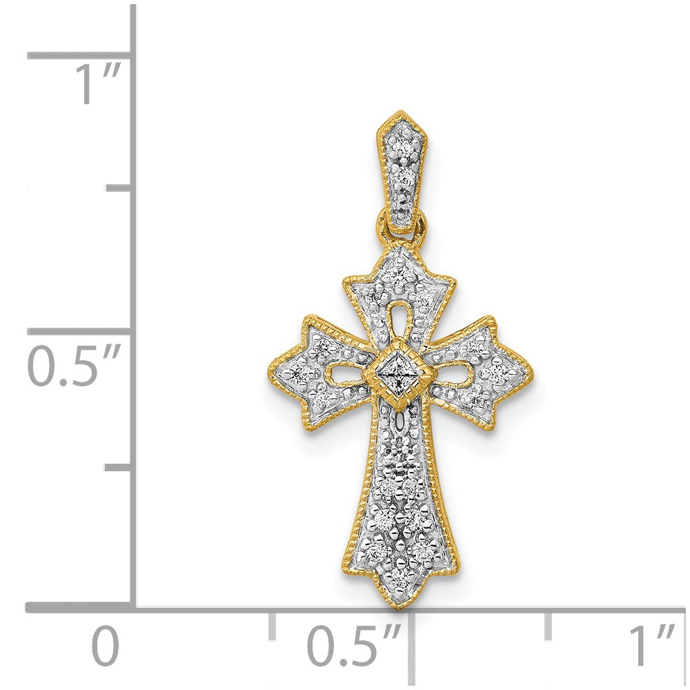Diamond Fleur de Lis Cross Pendants