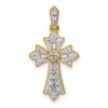Diamond Fleur de Lis Cross Pendants