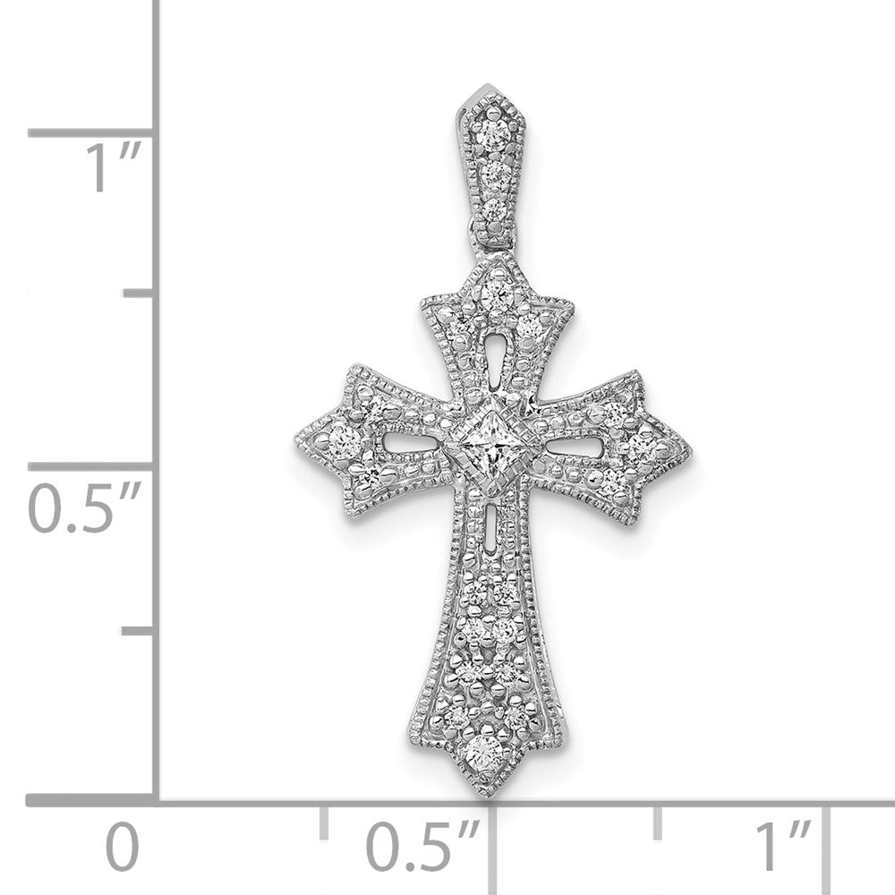 Diamond Fleur de Lis Cross Pendants