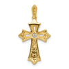 Diamond Fleur de Lis Cross Pendants