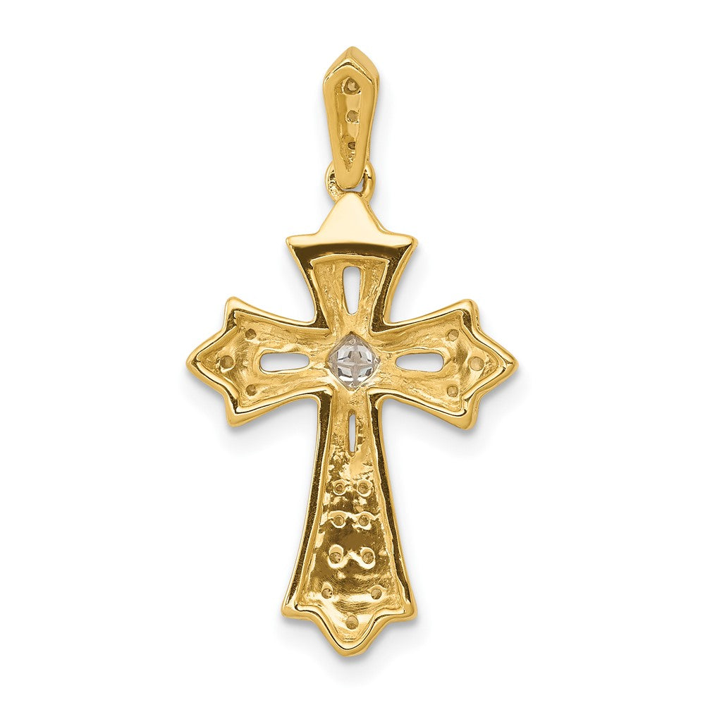 Diamond Fleur de Lis Cross Pendants