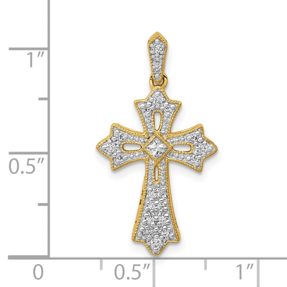 Diamond Fleur de Lis Cross Pendants