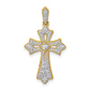 Diamond Fleur de Lis Cross Pendants