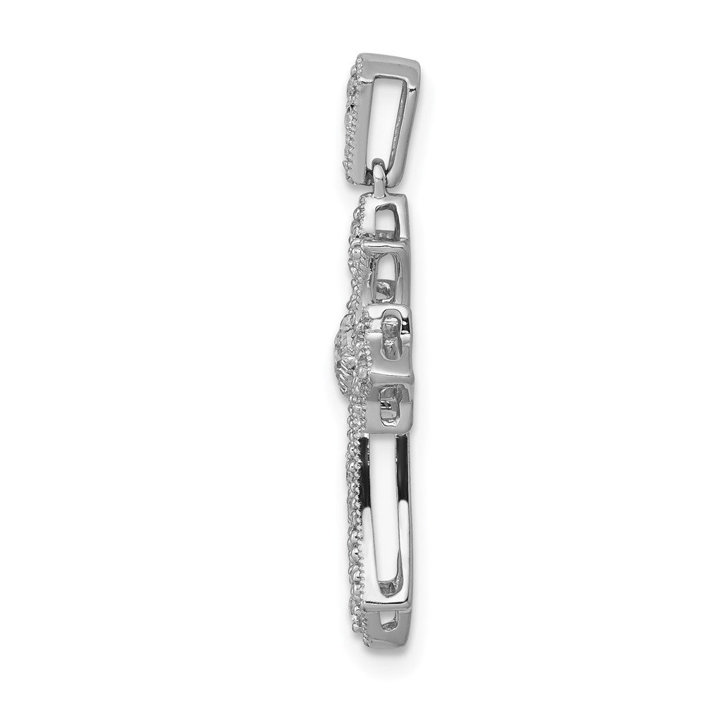 Diamond Fleur de Lis Cross Pendants