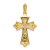 Diamond Fleur de Lis Cross Pendants
