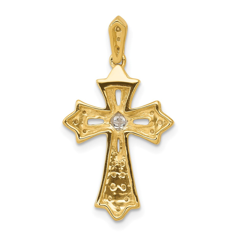 Diamond Fleur de Lis Cross Pendants