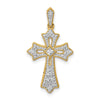 Diamond Fleur de Lis Cross Pendants