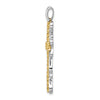 14k Two-tone 5/8 carat Diamond Filigree Cross Pendant