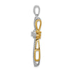14k Two-tone 1/3 carat Diamond Passion Cross Pendant