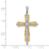 14k Two-tone 1/3 carat Diamond Passion Cross Pendant