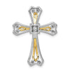 14k Two-Tone 1/3 carat Diamond Cross Chain Slide
