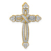 14k 1/4 carat Diamond Budded Cross Chain Slide