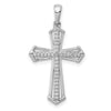 14k White Gold 1/8 carat Diamond Passion Cross Pendant