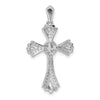 14k White Gold 1/3 carat Diamond Fancy Cross Pendant