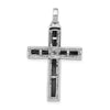 14k White Gold 1/3 carat Diamond and Onyx Cross Pendant