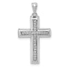 10K White Gold Large 1/10ct. Diamond Cross Pendant
