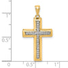 14k Large 1/10 carat Diamond Cross Pendant