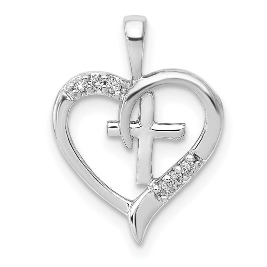 Diamond Heart Cross Pendants