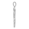 14k White Gold Diamond Cut-out Angel Pendant