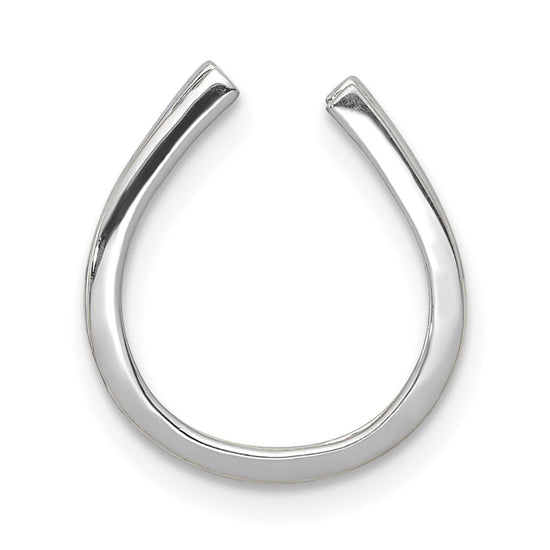 14k White Gold 1/6 carat Diamond Horseshoe Chain Slide