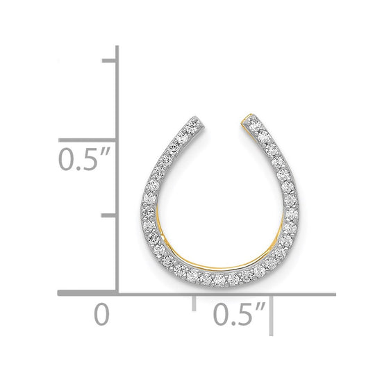 14k 1/6 carat Diamond Horseshoe Chain Slide