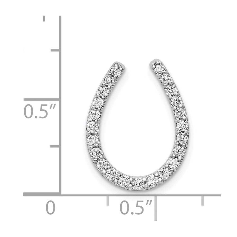 14k White Gold 1/3 carat Diamond Horseshoe Chain Slide