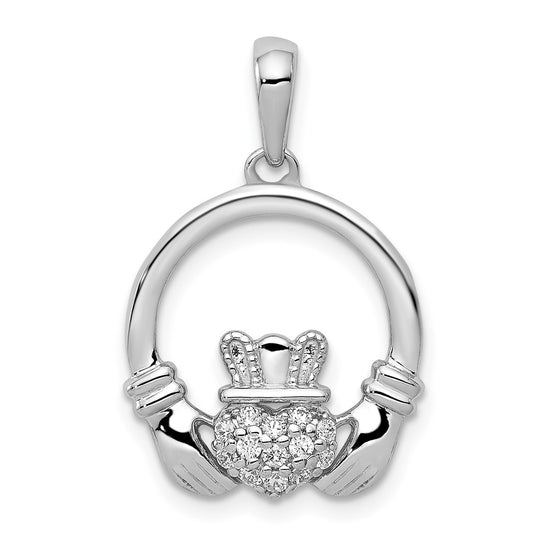 Diamond Claddagh Circle Pendants