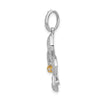 14k Two-Tone 1/5 carat Diamond Fleur De Lis Pendant