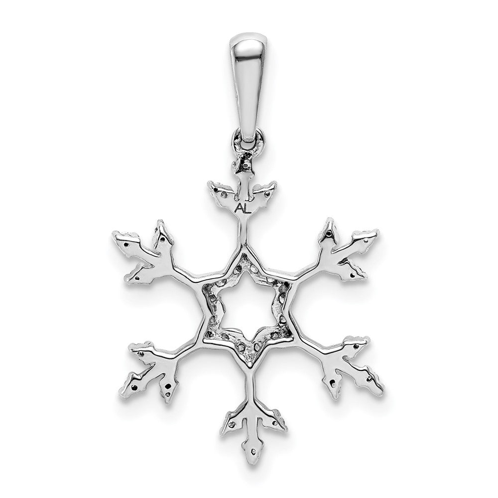 14k White Gold 1/6 carat Diamond Snowflake Pendant