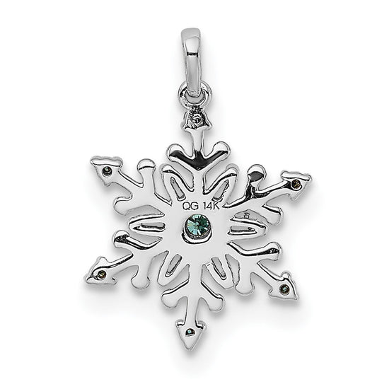 Blue and White Diamond Snowflake Pendants