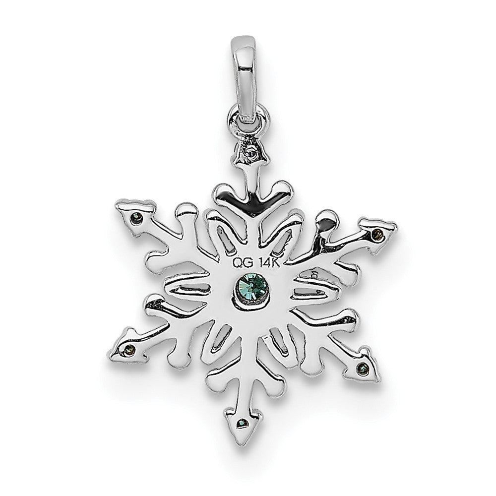 Blue and White Diamond Snowflake Pendants