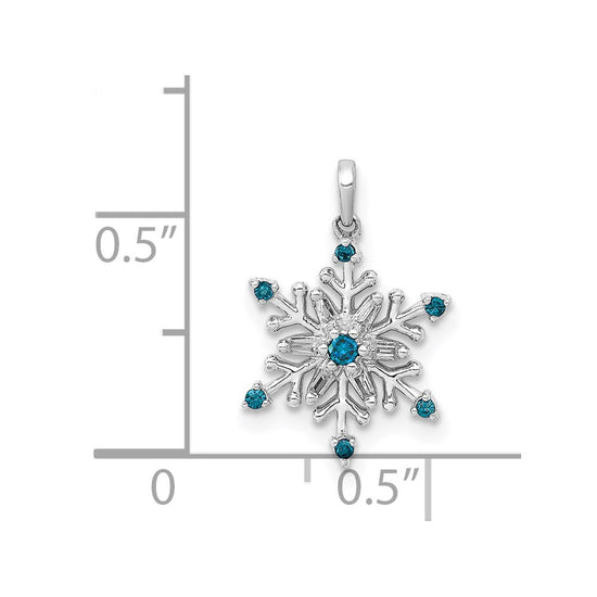 Blue and White Diamond Snowflake Pendants