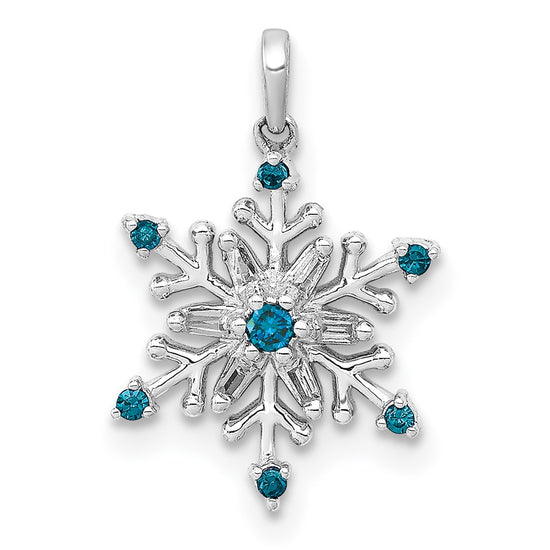 Blue and White Diamond Snowflake Pendants