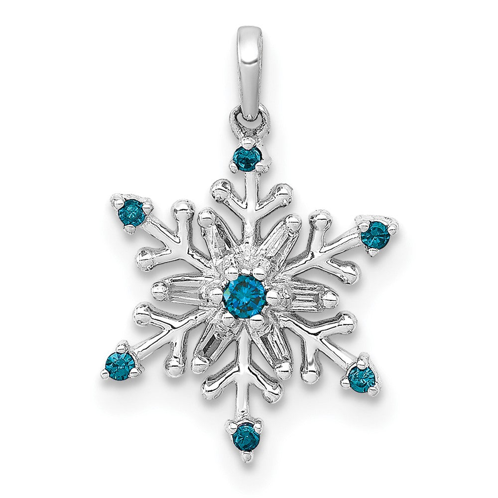 Blue and White Diamond Snowflake Pendants
