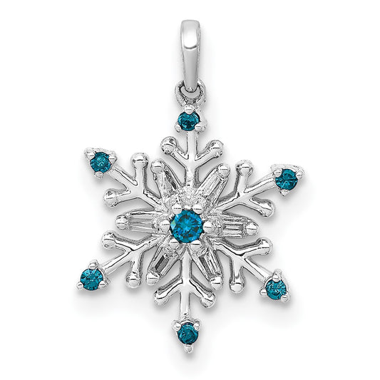 Blue and White Diamond Snowflake Pendants