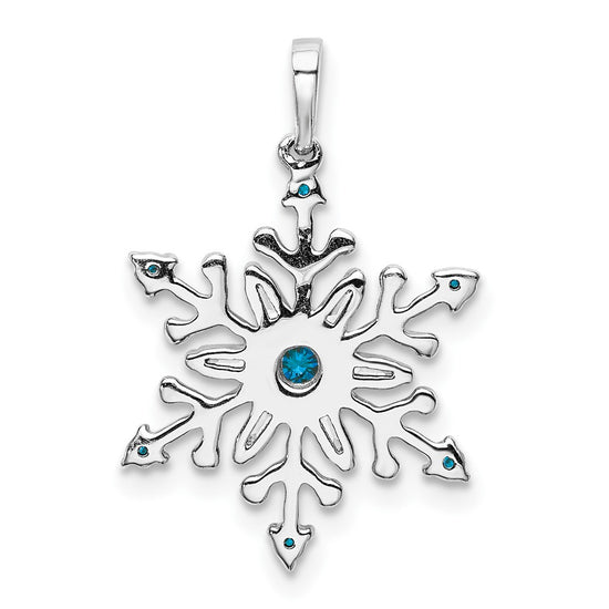 Blue and White Diamond Snowflake Pendants