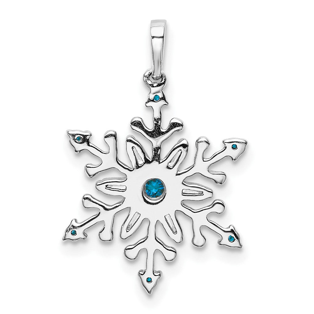 Blue and White Diamond Snowflake Pendants