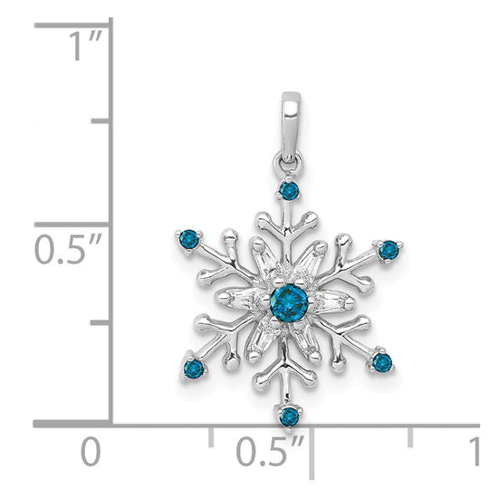 Blue and White Diamond Snowflake Pendants