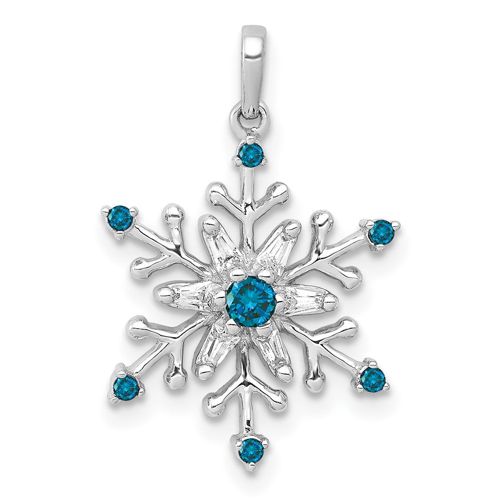 Blue and White Diamond Snowflake Pendants