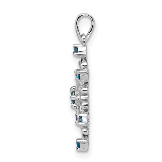 Blue and White Diamond Snowflake Pendants