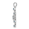 Blue and White Diamond Snowflake Pendants