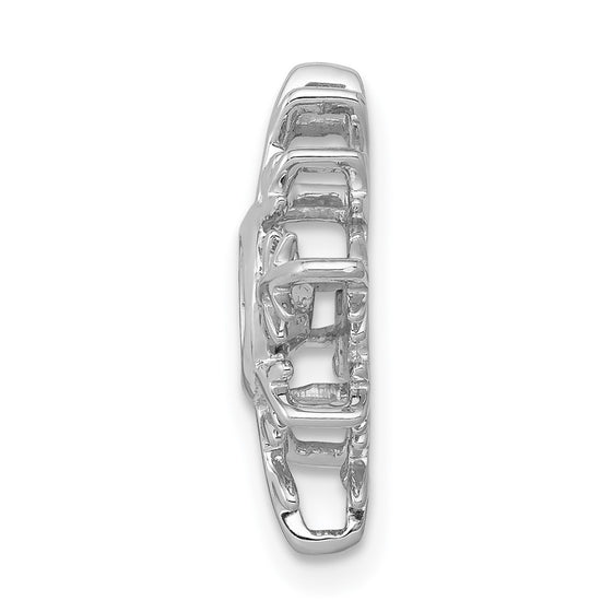14k White Gold Vibrant Moving Diamond Snowflake Chain Slide