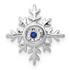 14k White Gold Vibrant Moving Sapphire Snowflake Chain Slide