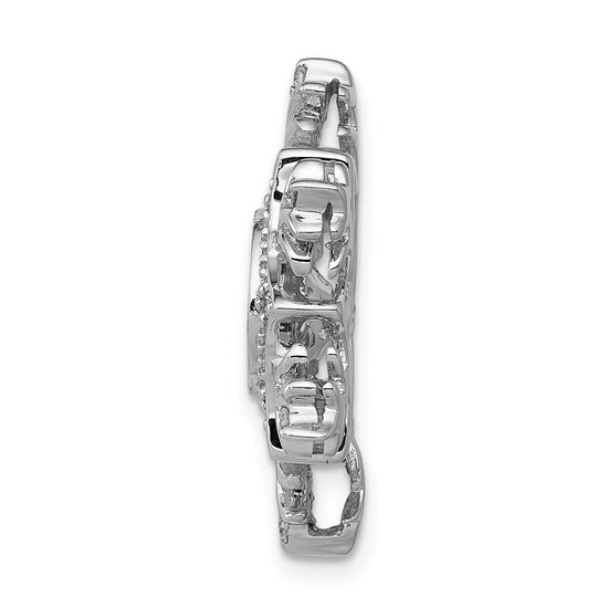 14k White Gold 3/8 carat Lab Grown Diamond VS/SI+ G+ Complete Vibrant Snowflake Chain Slide Pendant