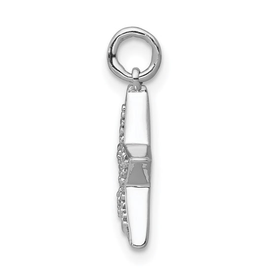 14k White Gold 1/20 carat Diamond Star Charm